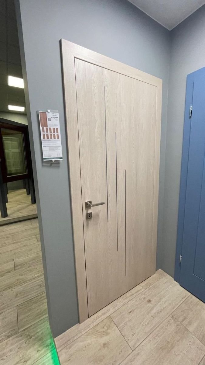 Porte POL-SKONE chêne blanchi à rainures